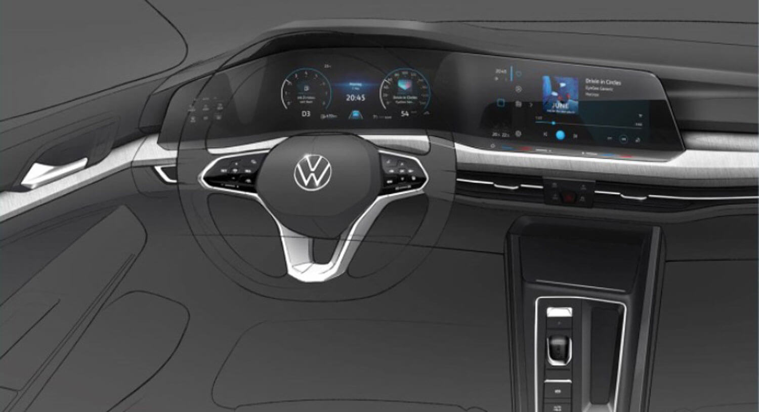 2020 VW Golf 8 Interior and Exterior Sketches Are Very Revealing