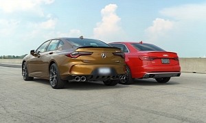 2021 Acura TLX Type S vs. Audi S4 Drag Race Ends in Unexpected Defeat