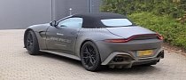 2021 Aston Martin Vantage Roadster Prototype Spied in Birthday Suit