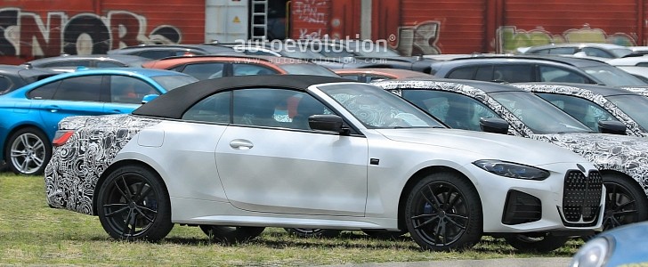 2021 BMW 4 Series Convertible Spied With Giant Grille and Laser Lights