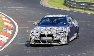 2021 BMW M4 Coupe Actually Looks Epic in Blue at the Nurburgring