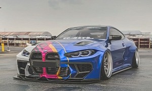 2021 BMW M4 Coupe "Crazy Carbon" Is a JDM-Style Widebody Render