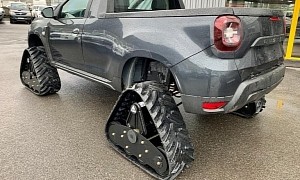 2021 Dacia Duster Pick-Up Looks Rad With Aftermarket Rubber Tracks
