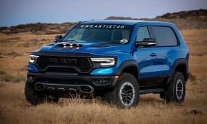 2021 Dodge Ramcharger TRX 2-Door Render Looks Like a Short-Bodied Bronco Rival