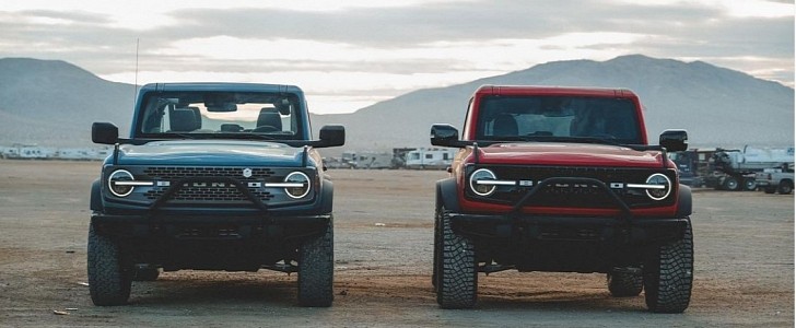 Spotted 2021 Ford Bronco Badlands and Wildtrack by Cooper Pierce on Instagram