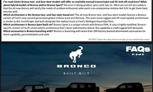 2021 Ford Bronco "Dealer Document" Confirms 2022 Ranger Truck Platform