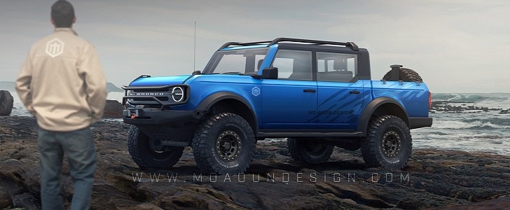 2021 Ford Bronco pickup truck rendering by Mo Aoun