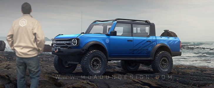 2021 Ford Bronco “Pickup Truck” rendering by Mo Aoun