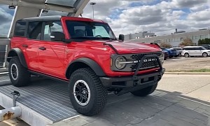 2021 Ford Bronco's Updated “Safari Bar” Gets Spotted on Race Red Badlands