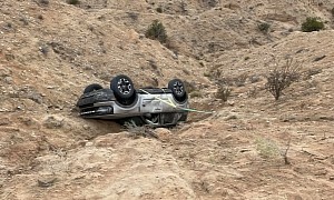 2021 Ford Bronco Sport Rolls Down Hill Onto Roof, Driver Walks Away Unscathed