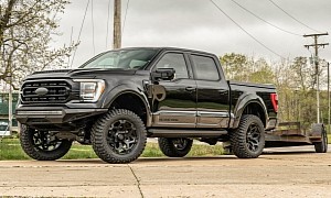 2021 Ford F-150 Blacks Ops Lifted Truck Flaunts Huge Tires, Fox Shocks