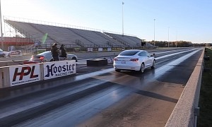 2021 Ford Mustang Mach 1 Drag Races Tesla Model 3 LR, Both Finish in the 11s