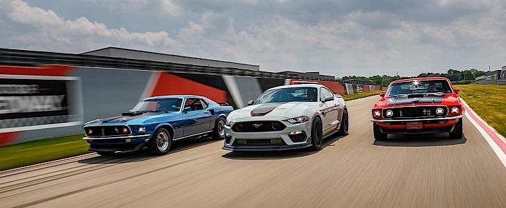 2021 Ford Mustang Mach 1 and ancestors