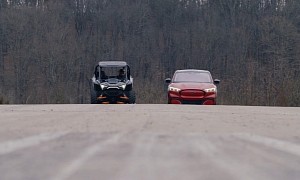 2021 Ford Mustang Mach-E Races Polaris RZR to 60 MPH, Humiliation Ensues