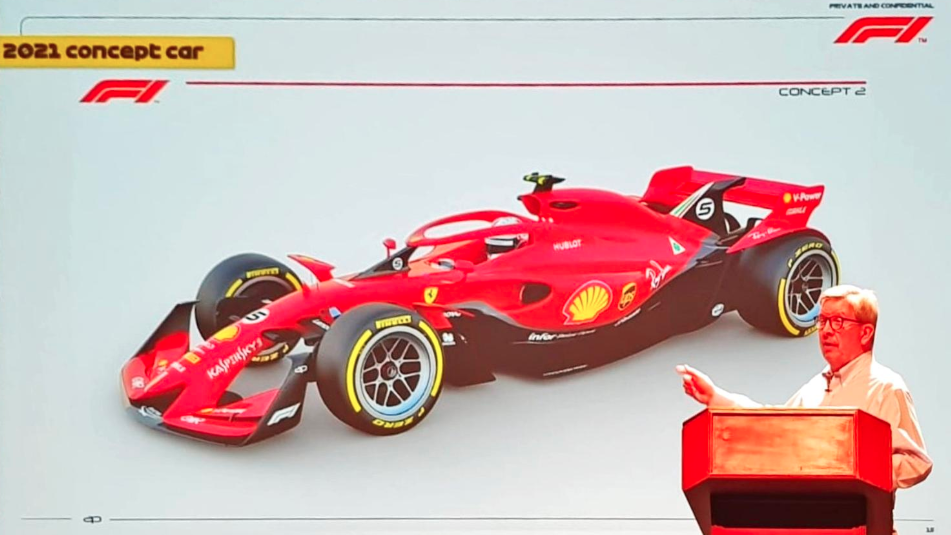 2021 Formula 1 Ferrari Concept Car Shown by Ross Brawn in ...