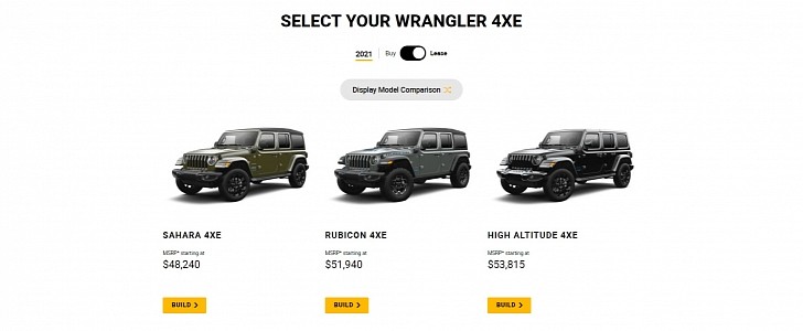 2021 Jeep Wrangler 4xe Configurator Goes Live, Plug-In Option Costs From  $48,240 - autoevolution