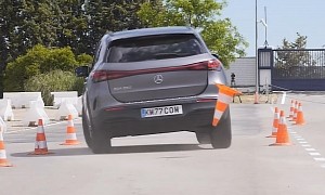 2021 Mercedes-Benz EQA EV Looks Prickly Performing the Moose Test