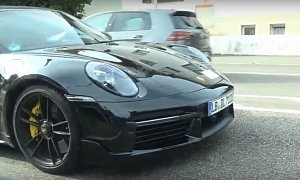 2021 Porsche 911 Turbo (992) Spotted in Traffic, Shows New Aerokit