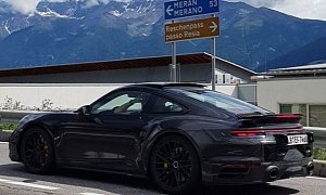 2021 Porsche 911 Turbo Spotted in Stelvio Pass, Debut Imminent
