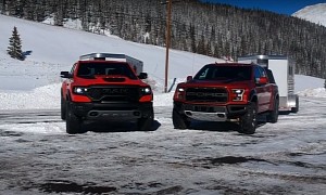 2021 Ram 1500 TRX vs. Ford F-150 Raptor Towing Test Shows Surprising MPG Results