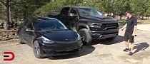 2021 Ram 1500 TRX vs. Tesla Model 3 SR AWD Acceleration Test Ends Very Obviously