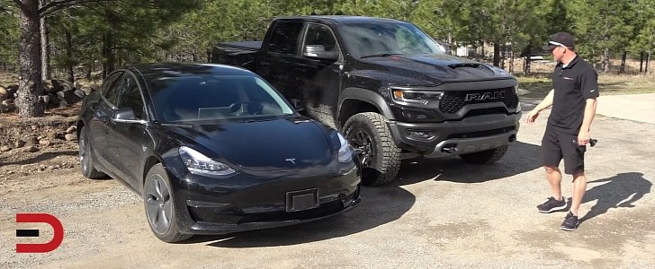 0-60 mph Showdown: Ram 1500 TRX vs Tesla Model 3