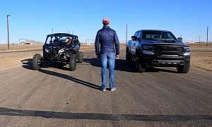 2021 Ram TRX Drag Races Can-Am Maverick X3 Turbo RR, They're Closely Matched