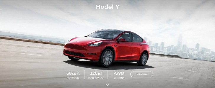 2021 Tesla Model Y on Tesla's configurator