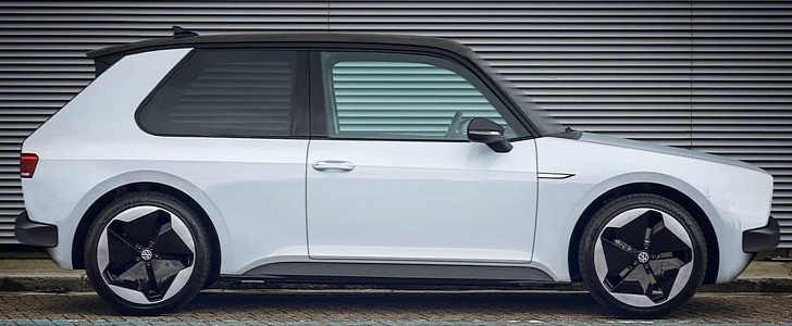 2021 Volkswagen ID.3 rendered as Mk1 VW Golf EV by spdesignsest on Instagram