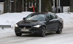 2021 Volvo S90 and V90 Facelift Wear Useless Camouflage Winter Testing