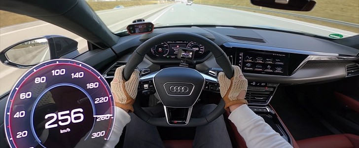 2022 Audi RS e-tron GT on Autobahn top speed run