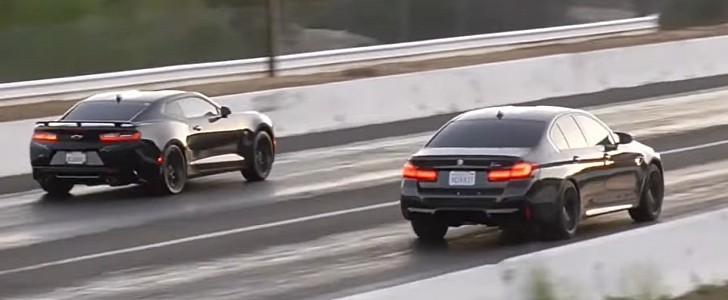 2022 BMW M5 Competition vs. 2018 Chevy Camaro SS on SSDracer