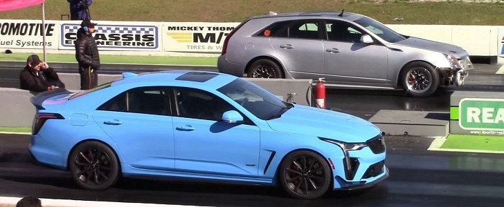 2022 Cadillac CT4-V Blackwing takes on several other Cadillacs over a quarter mile