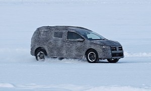 2022 Dacia Logan MCV Station Wagon Photographed Testing in the Snow