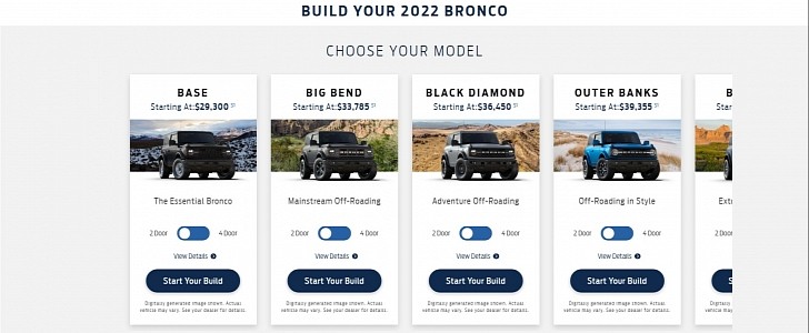 2022 Ford Bronco configurator