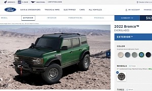 2022 Ford Bronco Everglades Configurator Lists Five Paint Options