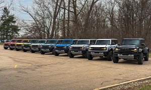 2022 Ford Bronco Raptors Assemble for Striking Family Pose, All Ten Colors Attend