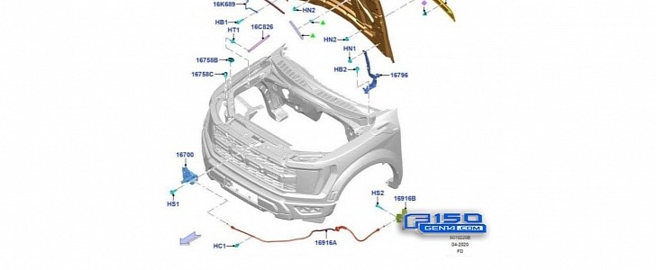 2022 Ford F-150 Raptor front fascia CAD drawing