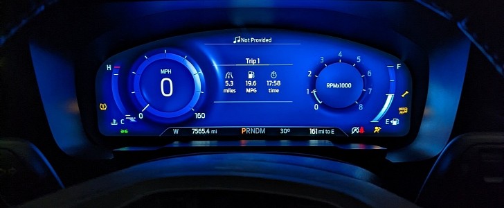 2022 Ford Maverick with 12.3-inch digital instrument cluster from the Escape