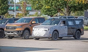 2022 Ford Maverick Pickup Truck Spied Testing With Bigger Brother Ranger
