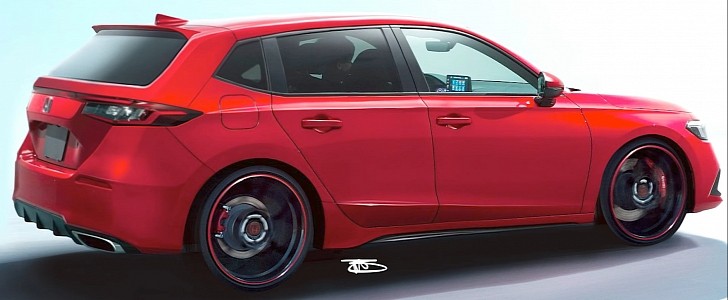 2022 Honda Civic Hatchback Gets Digital Redesign to Look Wagon-Like