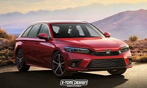 2022 Honda Civic Wagon Rendered as a Family-Sized Forbidden Fruit