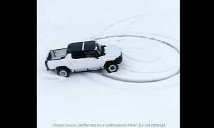 2022 Hummer EV Plays in the Snow, GMC Says We Can Have Just One Powdered Donut