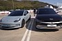 2022 Hyundai Ioniq 5 Looks Huge While Charging a Tesla Model 3 Sedan