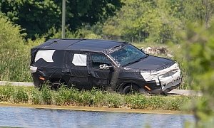 2022 Jeep Wagoneer Prototype Gets Stuck in a Ditch on a Perfect Sunny Day
