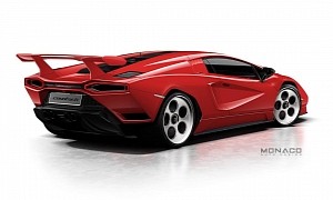 2022 Lamborghini Countach Imagined With Rear Wing and Retro Wheels
