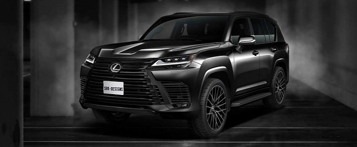 2022 Lexus LX 600 Black Edition murdered-out rendering