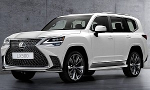 2022 Lexus LX Rendered With Huge Spindle Grille, Full-Width Taillights