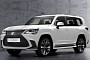 2022 Lexus LX Rendered With Huge Spindle Grille, Full-Width Taillights