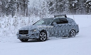 2022 Mercedes-Benz C-Class Wagon Dashes Through the Snow in Lapland